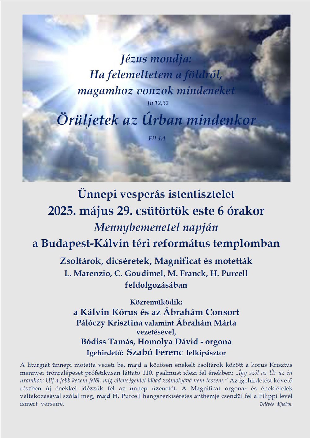 Mennybemeneteli vesperás istentisztelet